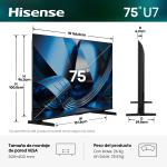Hisense TELEVISOR SMART TV 75" ULED MINILED 4K UHD GOOGLE TV U7ESG